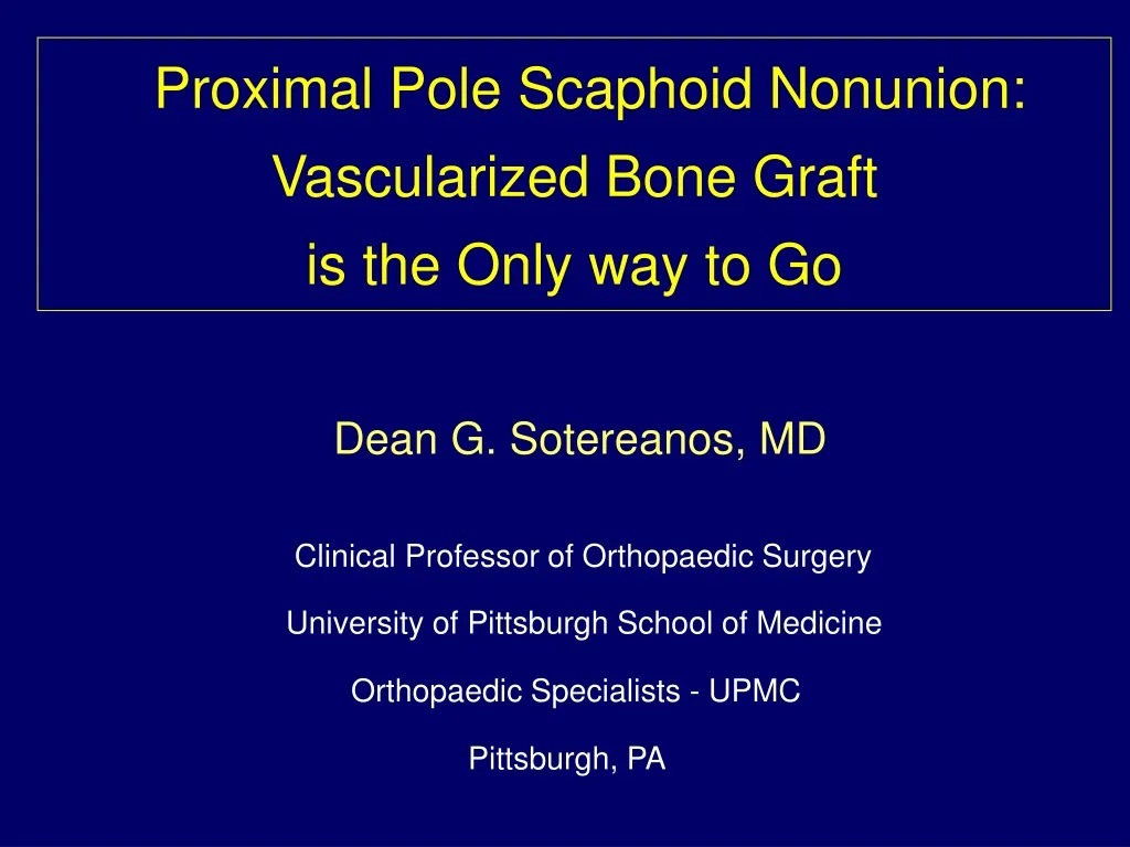 proximal pole scaphoid nonunion vascularized bone