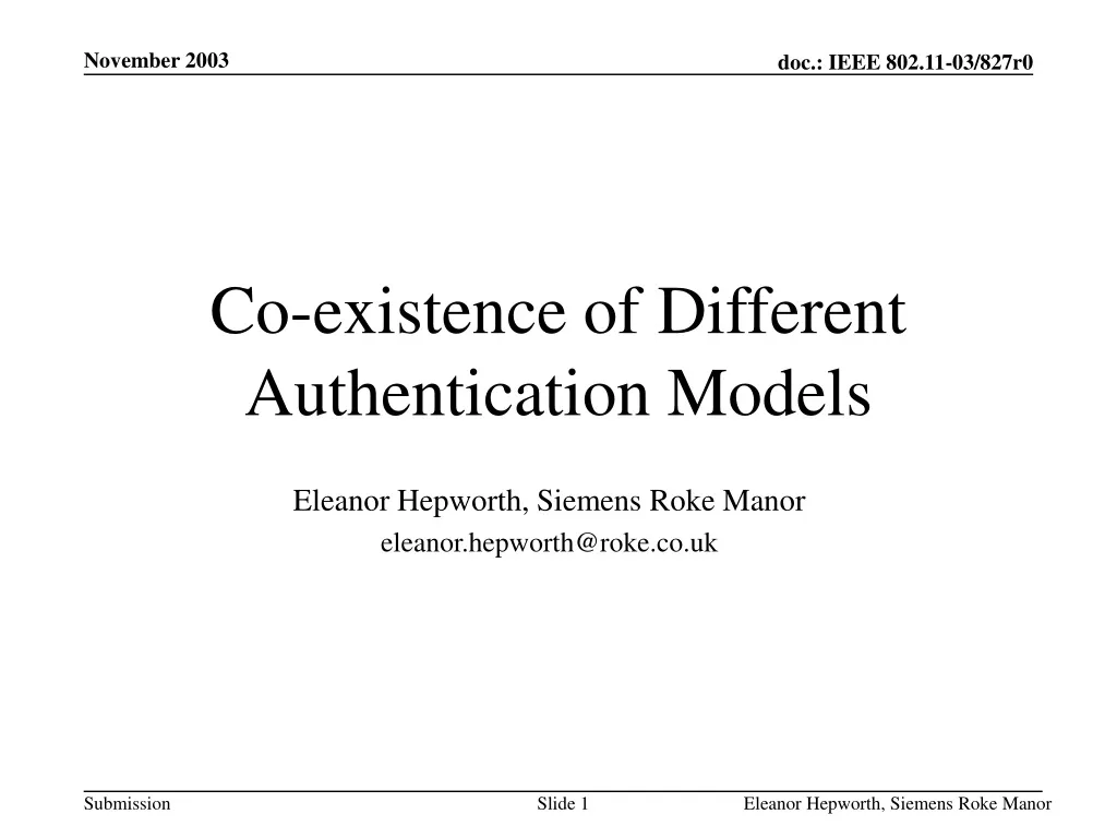 co existence of different authentication models