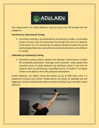 Smoke Detector Testing - Adelaide Test and Tagging - slide 1