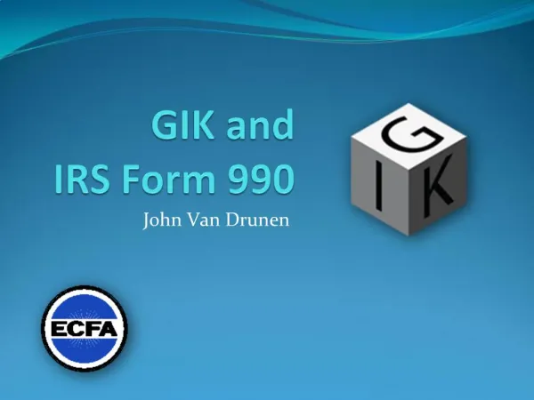 GIK and IRS Form 990