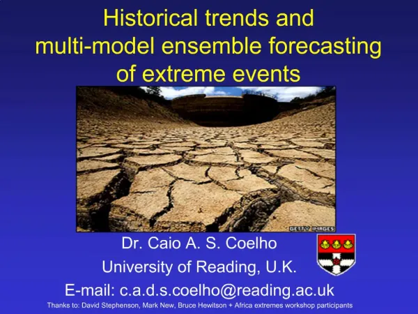 Historical trends and multi-model ensemble forecasting of extreme events