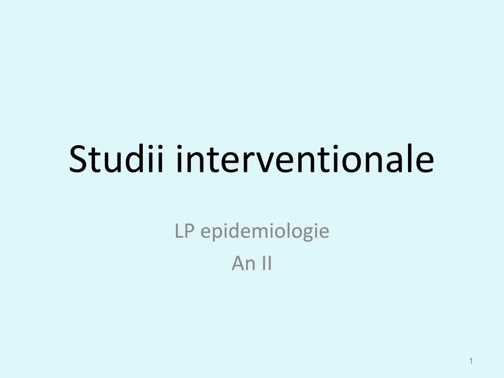 studii interventionale