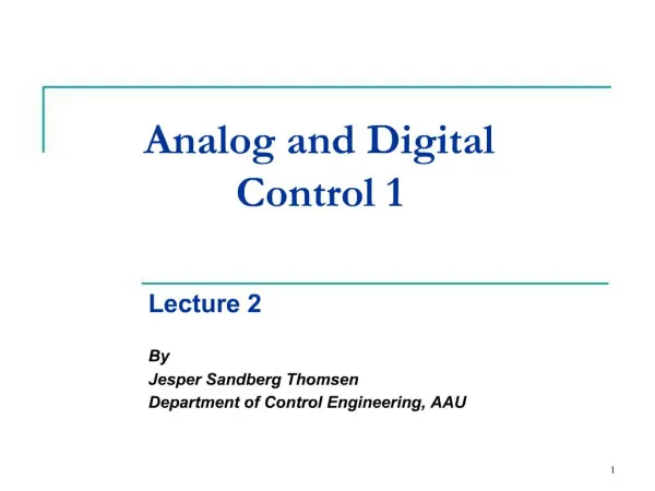 Analog and Digital Control 1