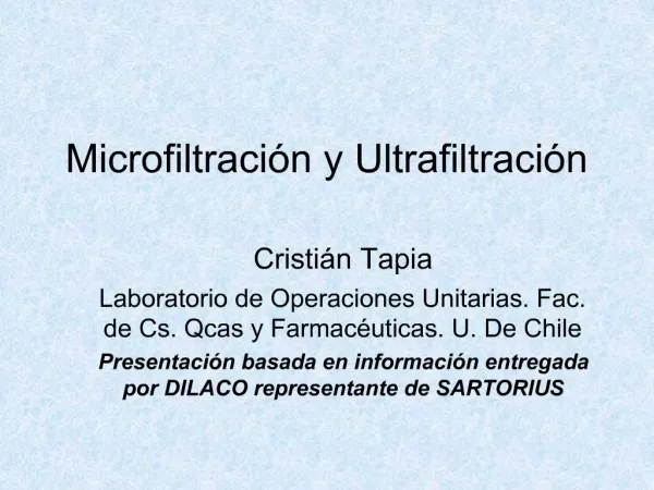 Microfiltraci n y Ultrafiltraci n
