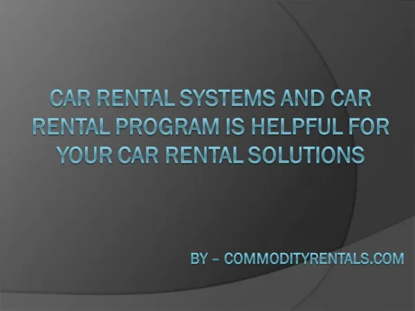 Rental Software, Rental Car Software, Vehicle Lease Software