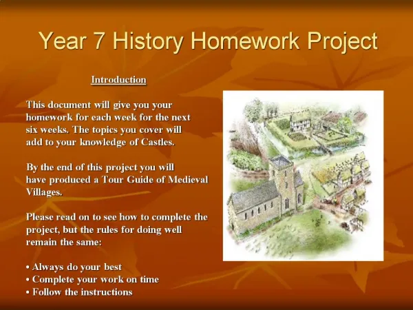 Year 7 History Homework Project