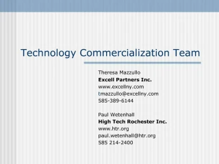 Technology Commercialization Team - slide 1