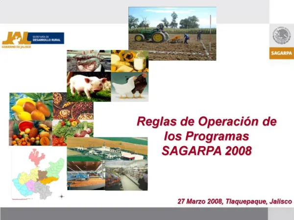 Reglas de Operaci n de los Programas SAGARPA 2008