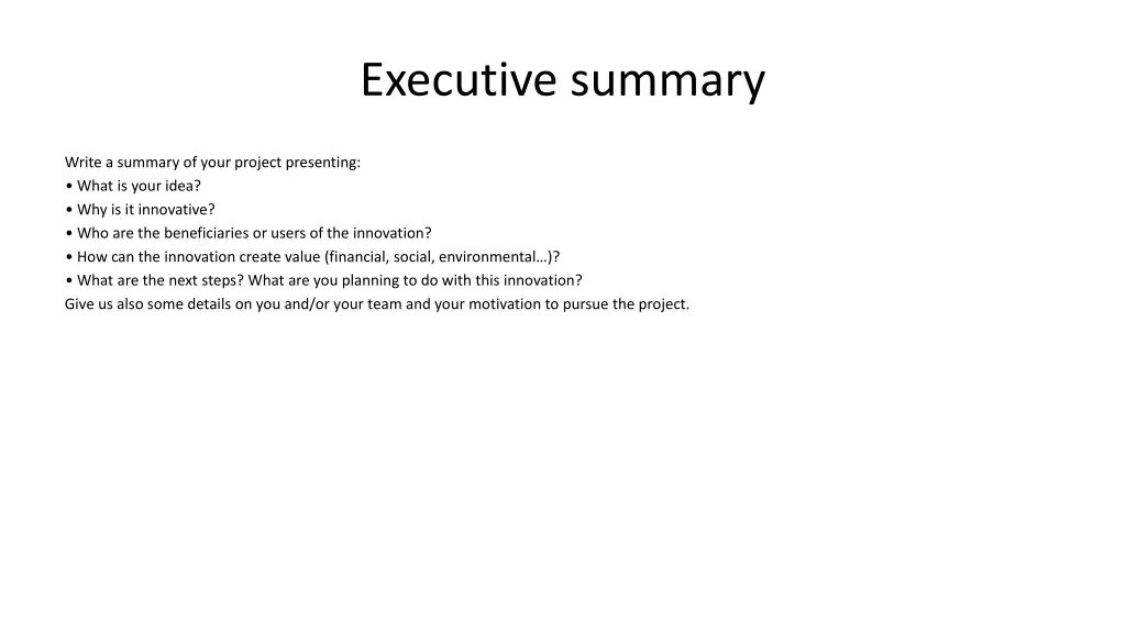 executive summary