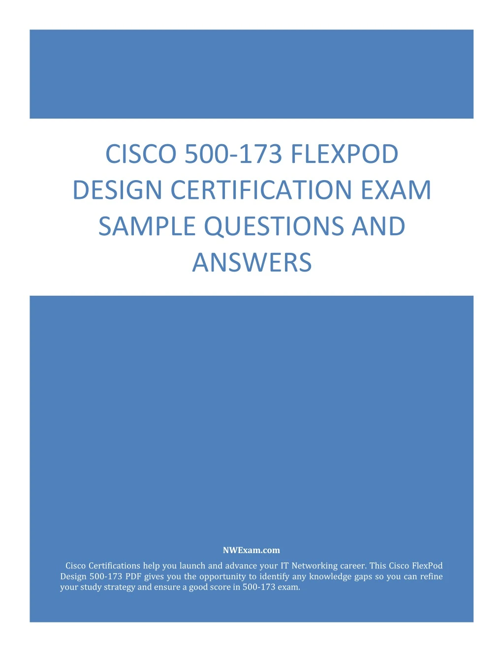 cisco 500 173 flexpod design certification exam