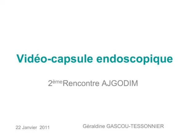 Vid o-capsule endoscopique