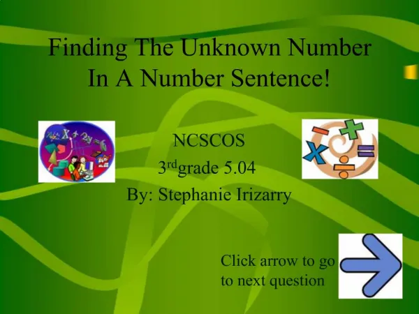 Finding The Unknown Number In A Number Sentence