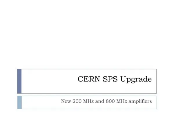 CERN SPS Upgrade