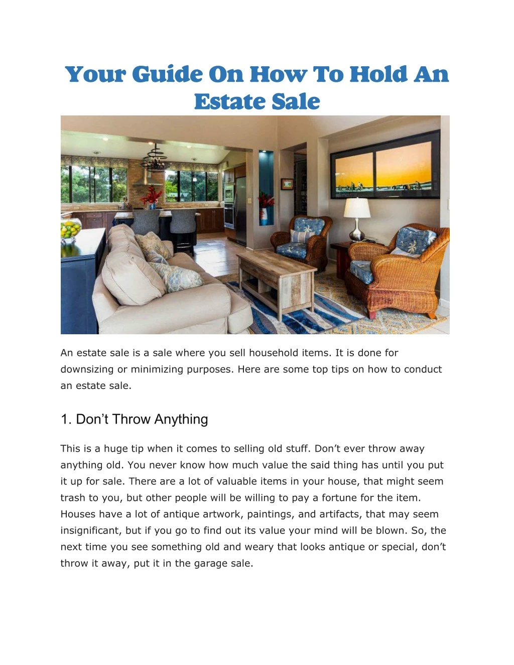 your guide on how to hold an estate sale