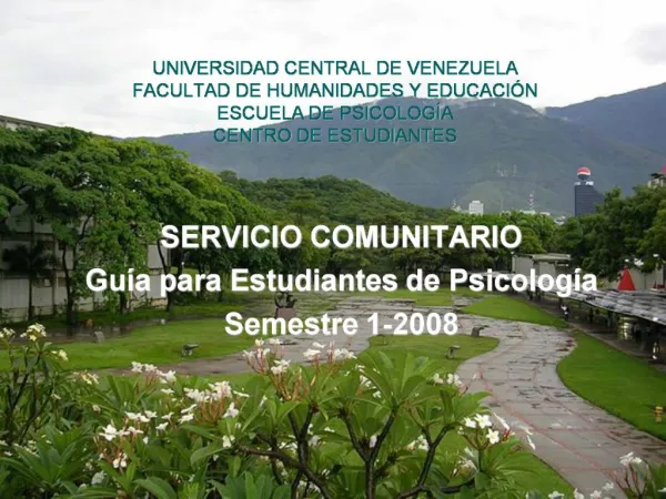 UNIVERSIDAD CENTRAL DE VENEZUELA FACULTAD DE HUMANIDADES Y EDUCACI N ESCUELA DE PSICOLOG A CENTRO DE ESTUDIANTES