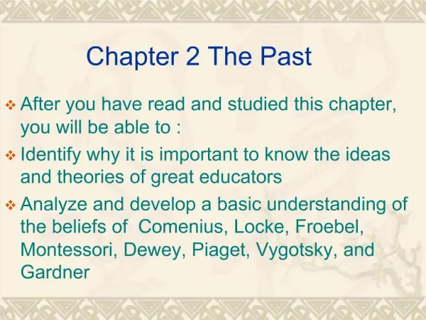 Chapter 2 The Past