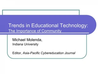 Trends in Educational Technology: The Importance of Community - slide 1