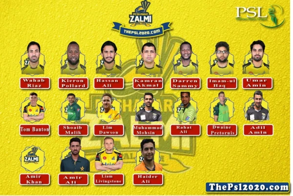 Peshawar zalmi squad for PSL 2020