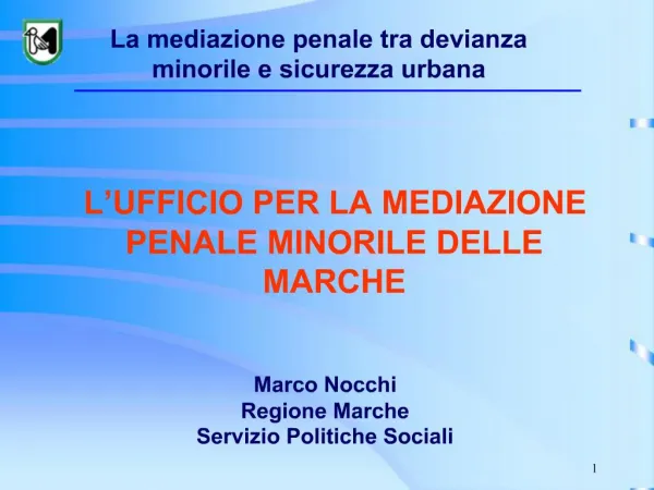 Marco Nocchi Regione Marche Servizio Politiche Sociali