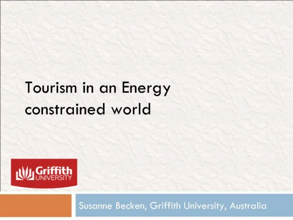 Tourism in an Energy constrained world
