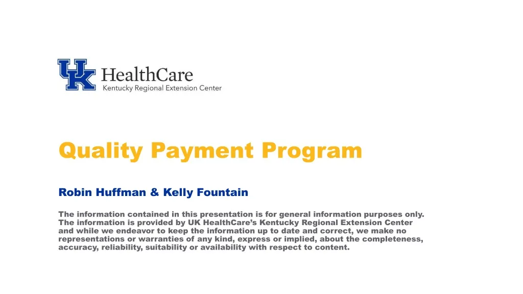 quality payment program robin huffman kelly