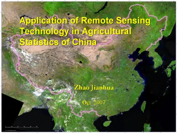 Application of Remote Sensing Technology in Agricultural Statistics of China
