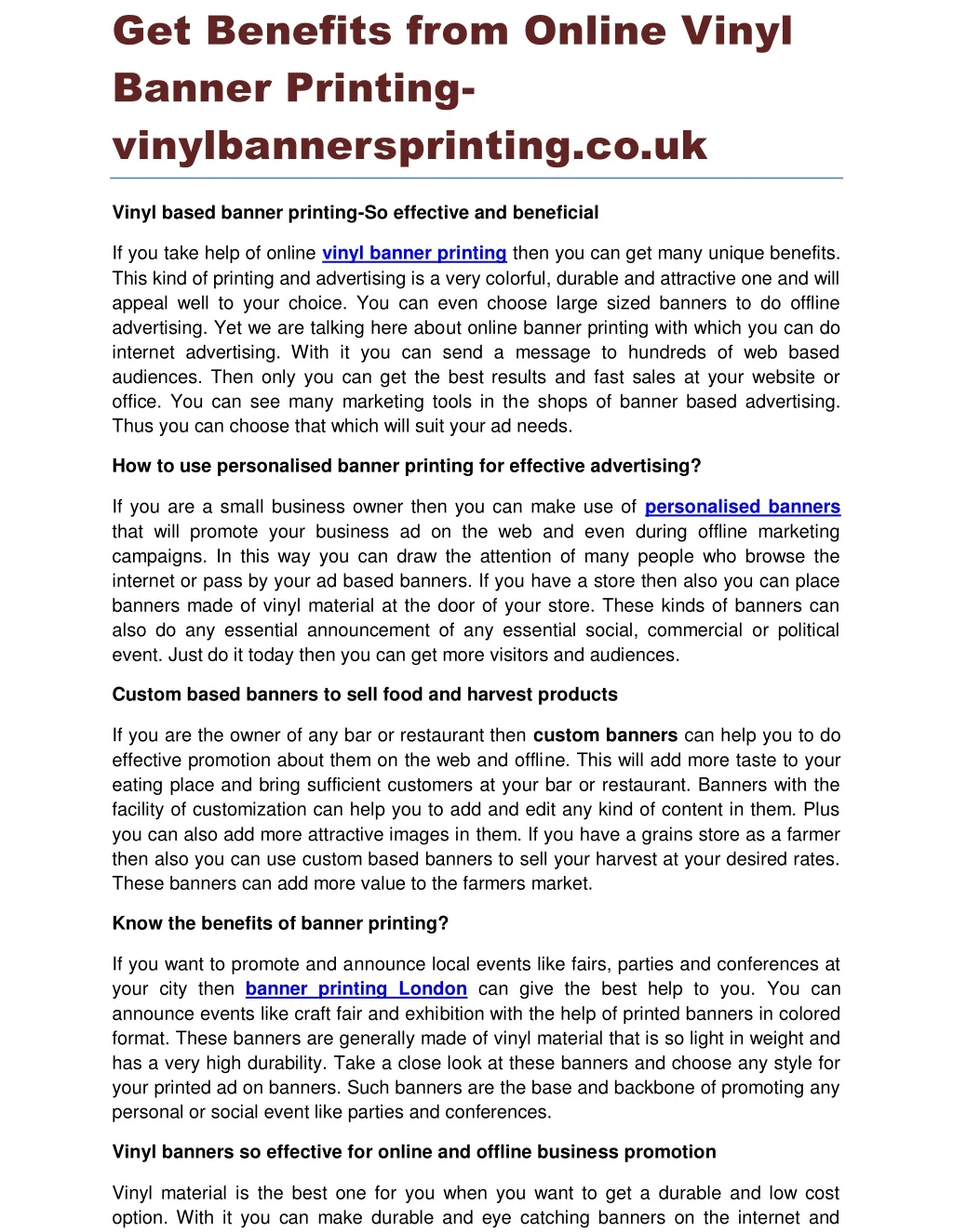 get benefits from online vinyl banner printing