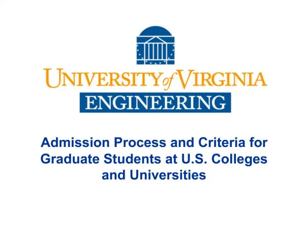 Admission Process and Criteria for Graduate Students at U.S. Colleges and Universities