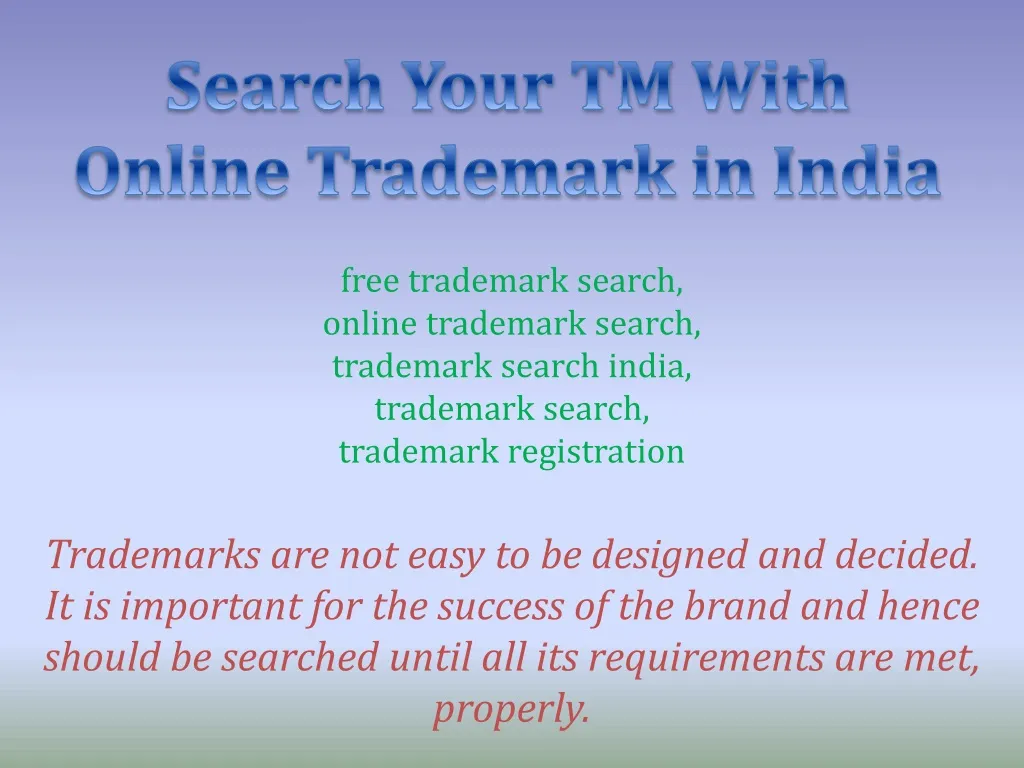 search your tm with online trademark in india