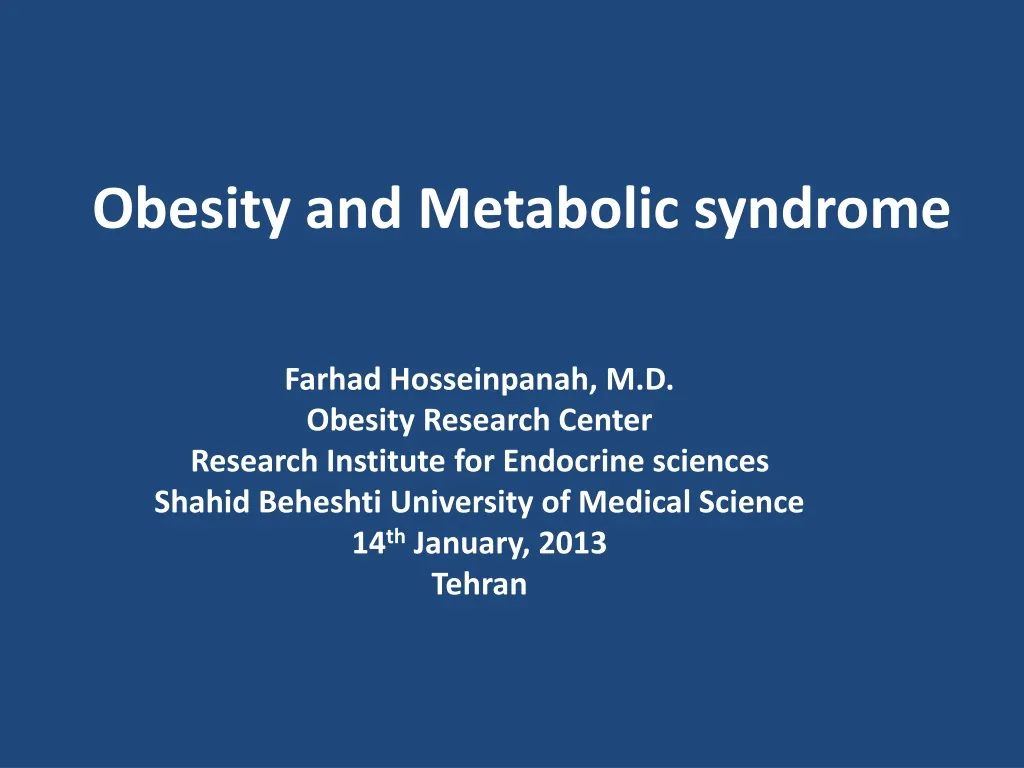 obesity and metabolic syndrome