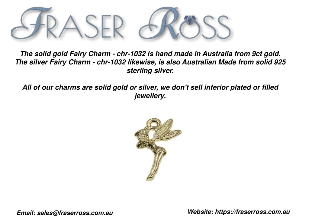 the solid gold fairy charm chr 1032 is hand made