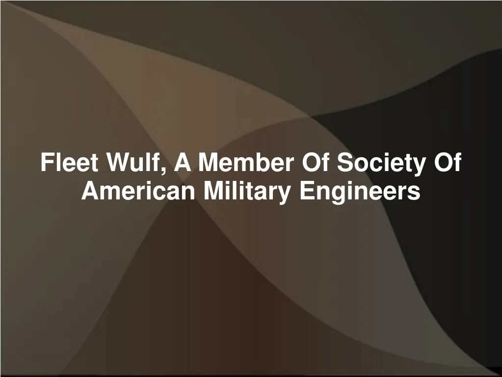 fleet wulf a member of society of american