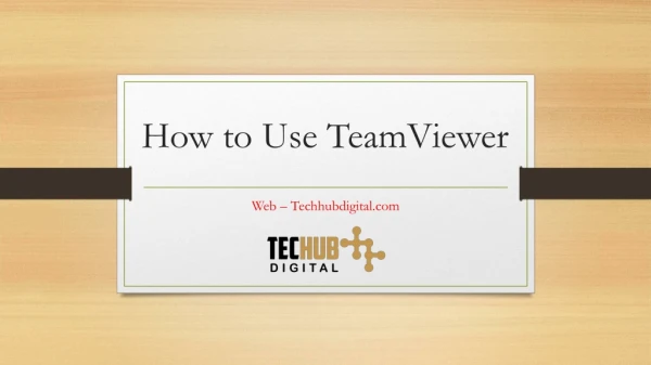 How to Use Teamviewer