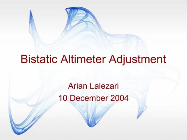 Bistatic Altimeter Adjustment