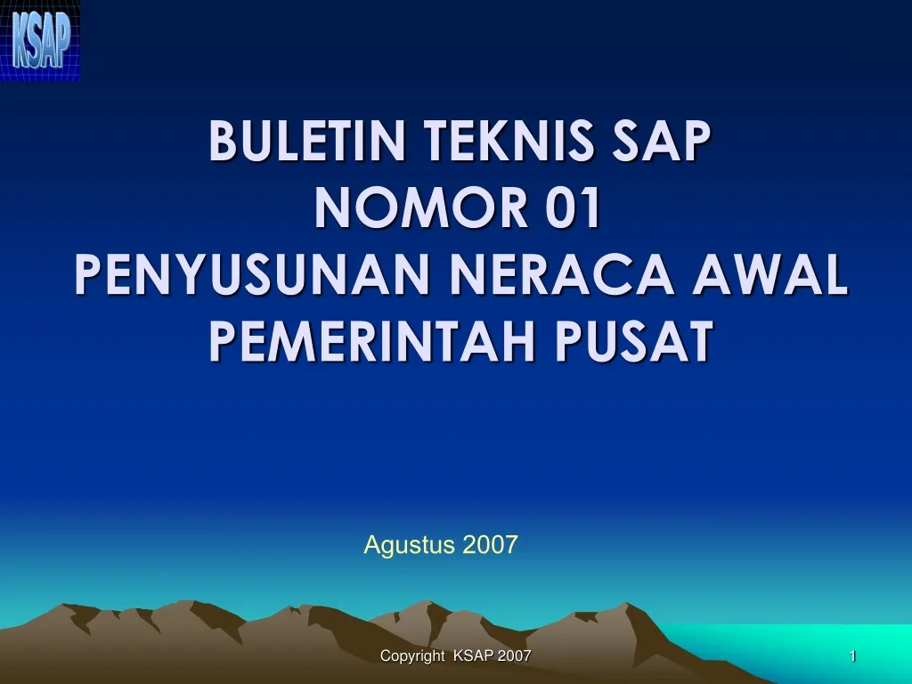 buletin teknis sap nomor 0 1 penyusunan neraca awal pem erintah pusat