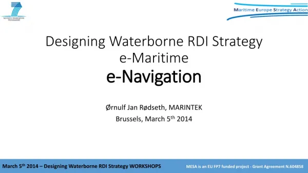 Designing Waterborne RDI Strategy e-Maritime e-Navigation