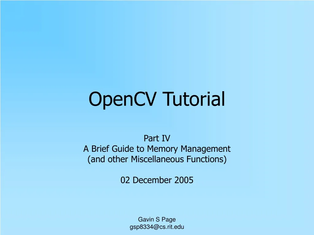opencv tutorial