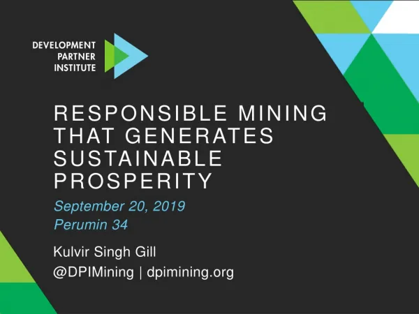 Responsible mining that generates sustainable prosperity