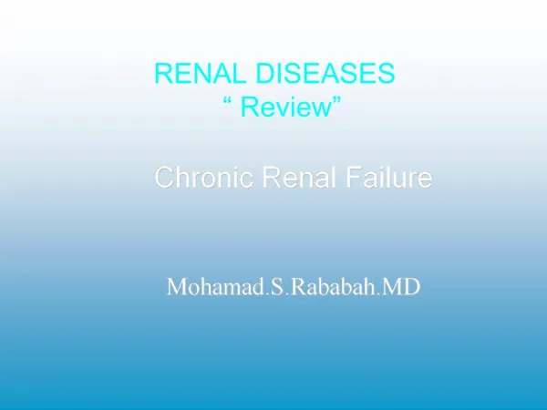 RENAL DISEASES Review