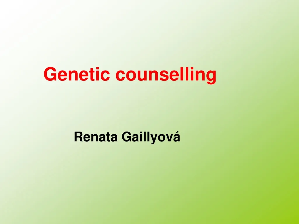 genetic counselling