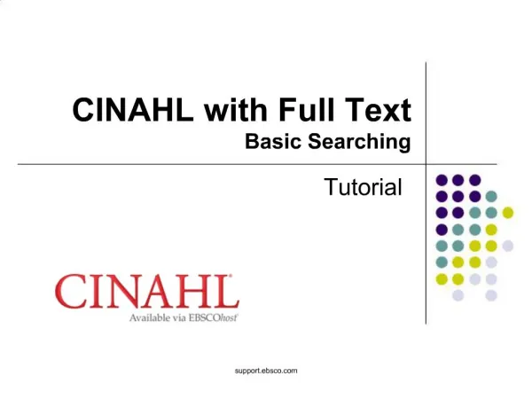 CINAHL with Full Text Basic Searching