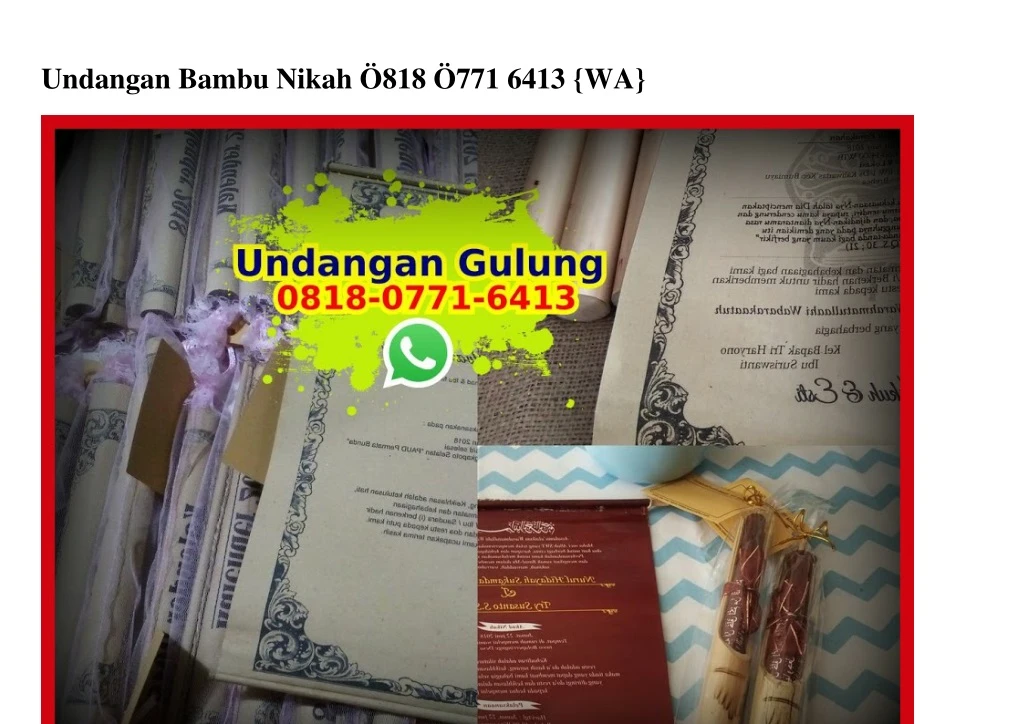 undangan bambu nikah 818 771 6413 wa