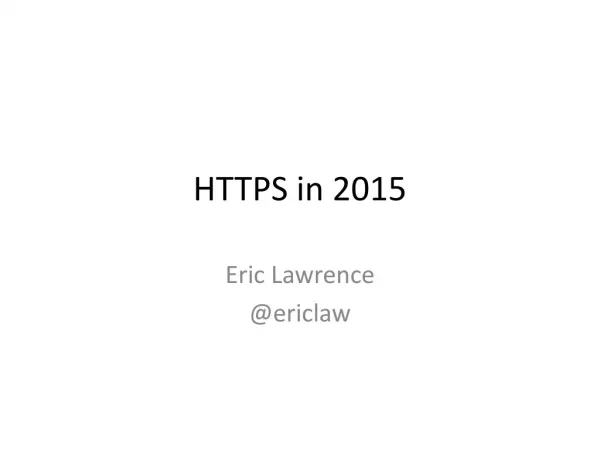 HTTPS in 2015