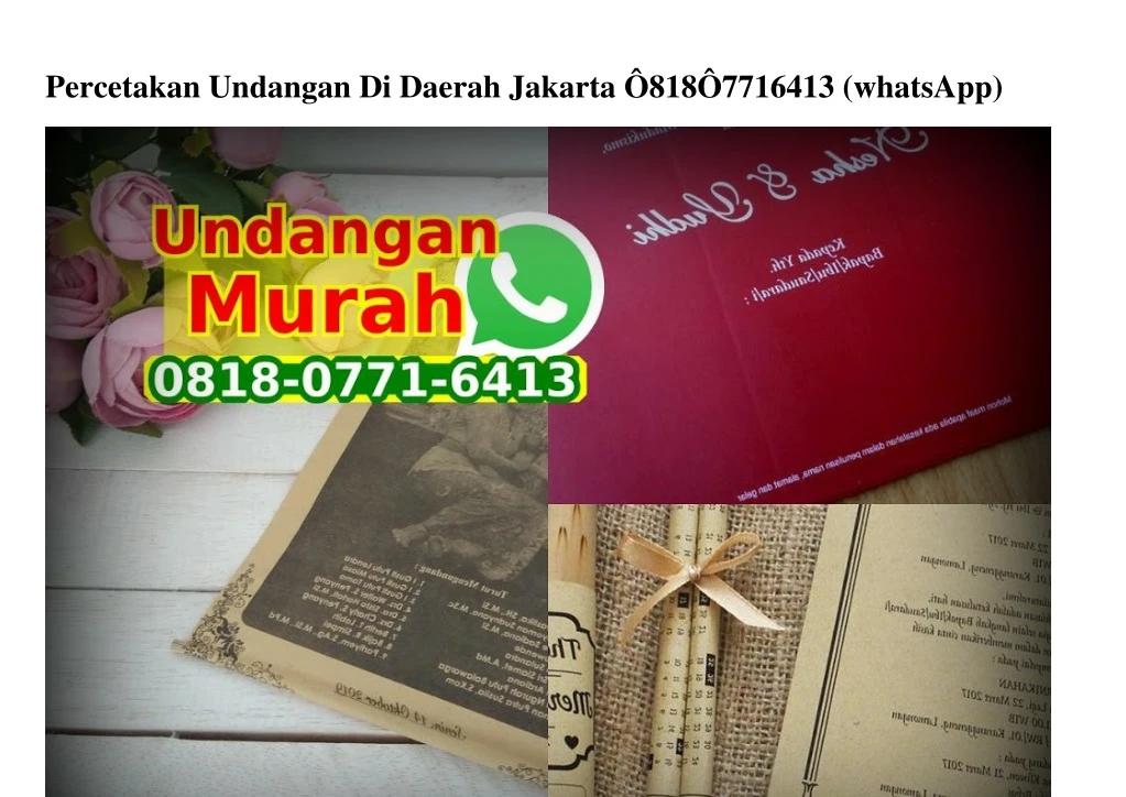 percetakan undangan di daerah jakarta 818 7716413