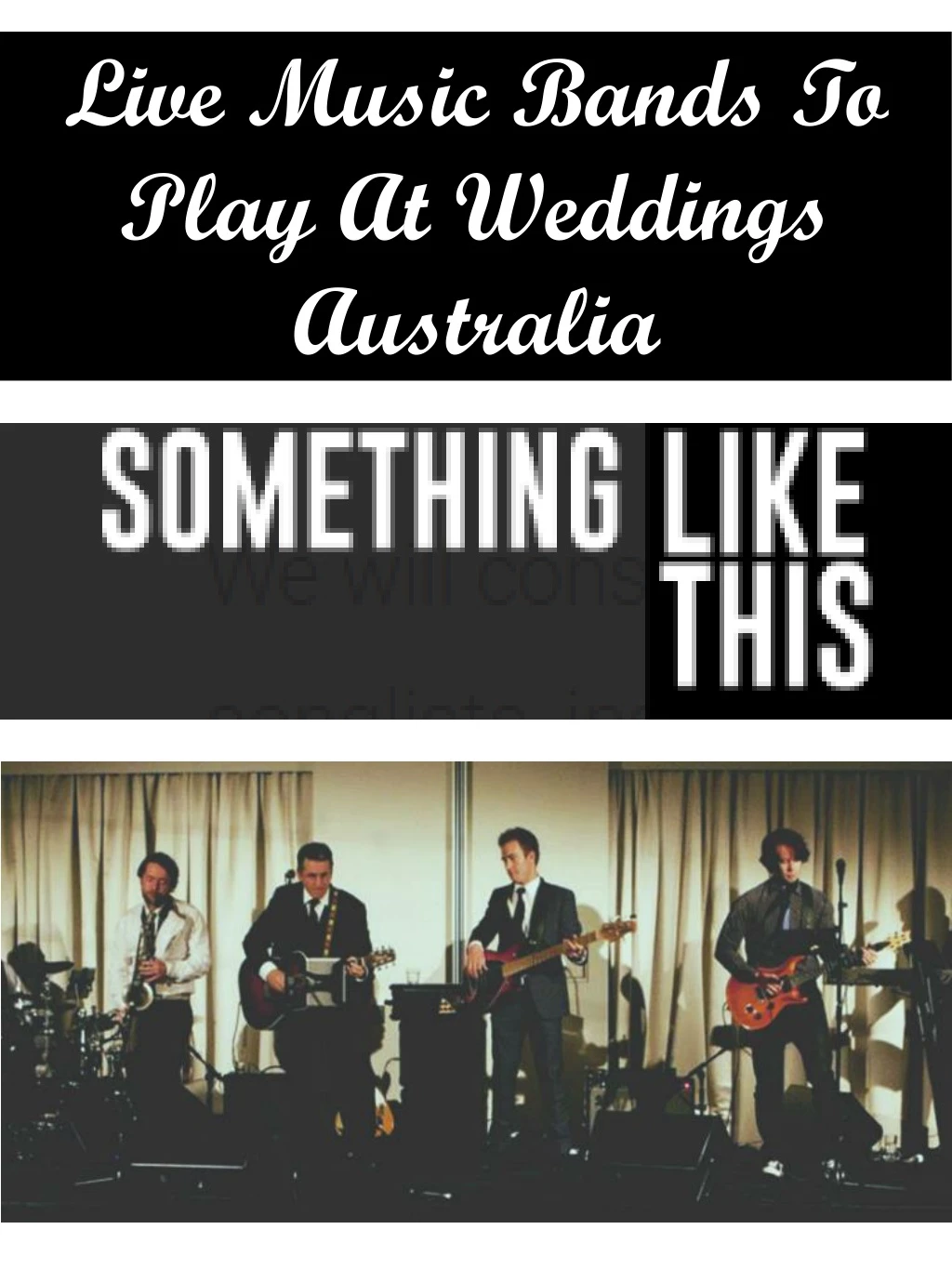 live music bands to play at weddings australia