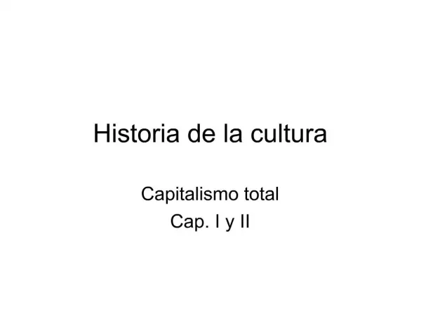Historia de la cultura