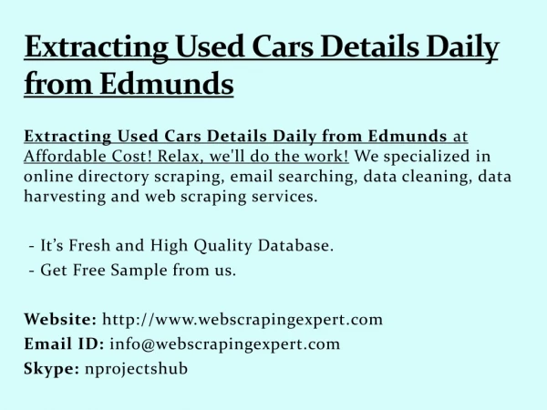 extracting used cars details daily from edmunds