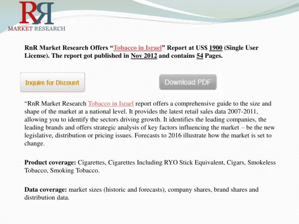 Israel Tobacco Market Share Report
