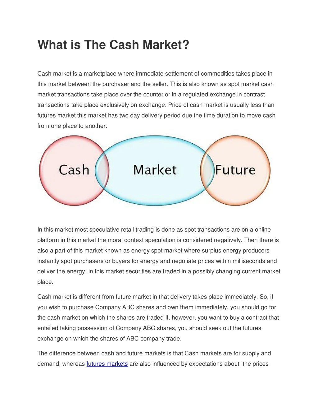 what is the cash market