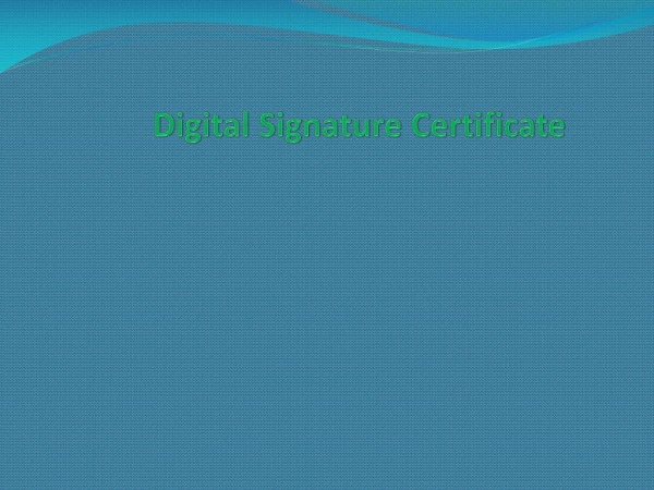 digital signature certificate